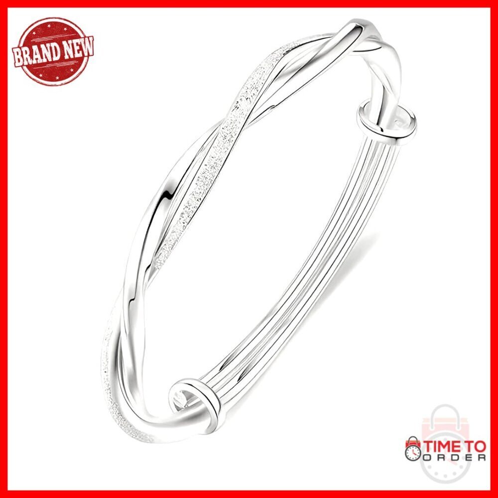 Sterling Silver Adjustable Bangle Bracelet Elegant Minimal Chic Jewelry